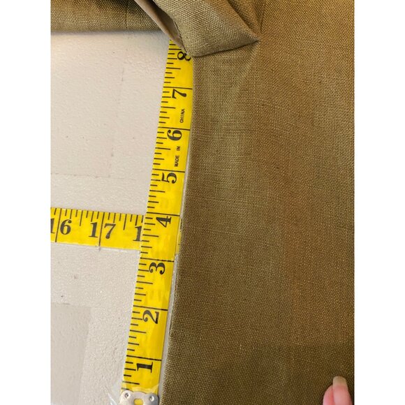 Talbots Olive Green Linen Midi Dress V-Neck Cap Sleeves Belted Waist Size 6 - Picture 10 of 10